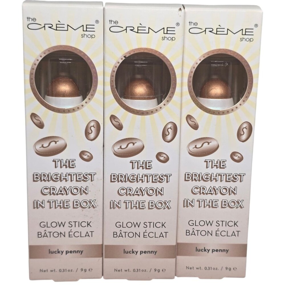 The Crème Shop Glow Stick Lucky‎ Penny Highlighter 0.31 Oz Lot of 3 New in box